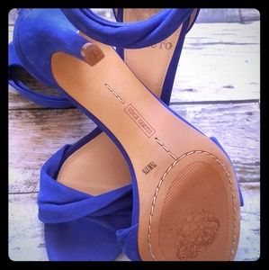 Blue Suade Vince Camuto Ankle Strap Sandals